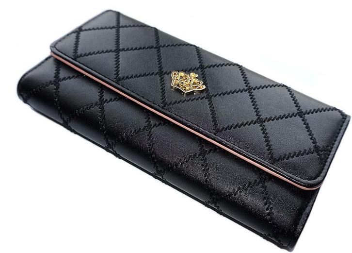 ZILOU Overslagportemonnee Clutch Portefeuille Zwart [TIP!], Sieraden, Tassen en Uiterlijk, Portemonnees, Zwart, Nieuw, Overige merken
