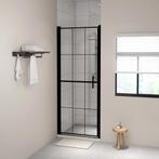 vidaXL Douchedeur 81x195 cm gehard glas zwart, Doe-het-zelf en Verbouw, Sanitair, Verzenden, Nieuw