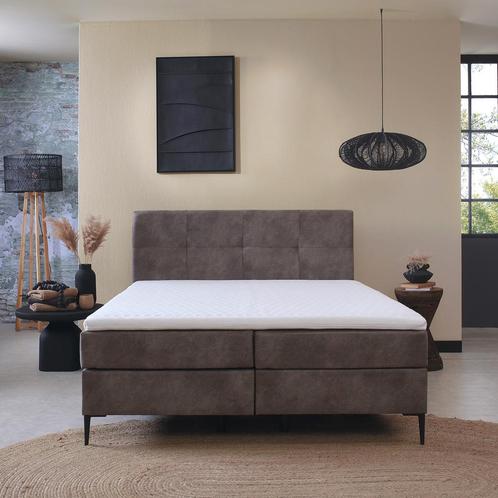 *WOONWINKEL* Boxspring Bed 180x200 Antraciet, Huis en Inrichting, Slaapkamer | Boxsprings, Grijs, Nieuw, Verzenden