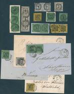 Baden 1853 - Interessante partij met paren, drie-streepjes,, Postzegels en Munten, Gestempeld