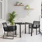 vidaXL 3-delige tuinset in zwart poly rattan, Tuin en Terras, Verzenden, Nieuw, Rotan, Tuinset