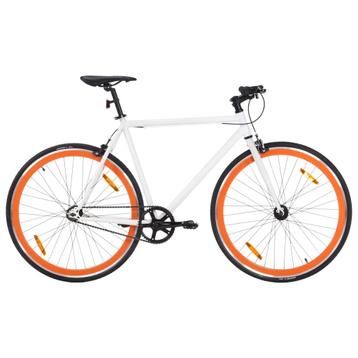 vidaXL Fiets met vaste versnelling 700 c 51 cm wit en oranje beschikbaar voor biedingen