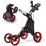 LIVSK Opvouwbare Golftrolley - Aluminium - 4 EVA-wielen - Ve, Verzenden, Nieuw