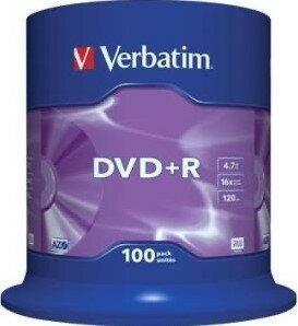 Verbatim DVD+R 4.7 GB Matt Silver 100 stuks, Computers en Software, Beschrijfbare discs, Nieuw, Verzenden
