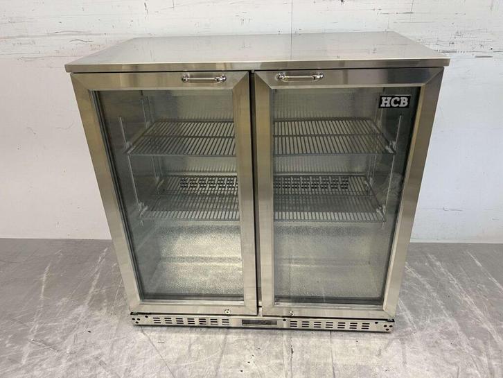 RVS Backbar Barkoeling Glazen klapdeuren 218 liter 90 cm, Zakelijke goederen, Horeca | Keukenapparatuur, Nieuw in verpakking, Ophalen of Verzenden