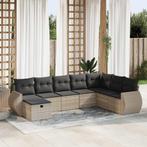 vidaXL 8-delige Loungeset met kussens poly rattan lichtgrijs, Tuin en Terras, Tuinsets en Loungesets, Nieuw, 8 zitplaatsen, Loungeset