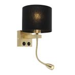 Art deco wandlamp goud met zwarte kap - Brescia, Huis en Inrichting, Lampen | Wandlampen, Nieuw, Overige materialen, Art Deco