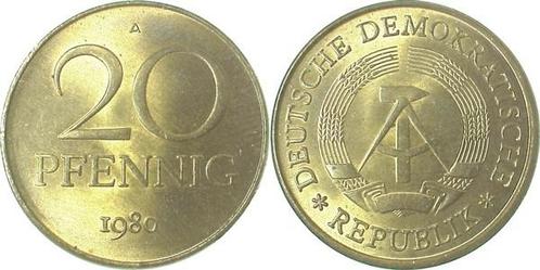 20pfennig Ddr 1980a, Postzegels en Munten, Munten | Europa | Niet-Euromunten, Verzenden