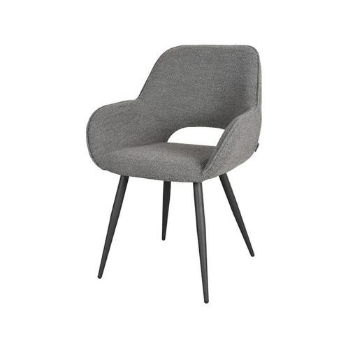 LABEL51 Eetkamerstoel Fer - Grijs - Boucle, Huis en Inrichting, Stoelen, Ophalen of Verzenden
