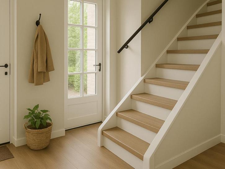 LEEGVERKOOP - Natuurlijk eiken PVC-traprenovatie v.a. 475,-, Huis en Inrichting, Stoffering | Vloerbedekking, Wit, Crème, Beige