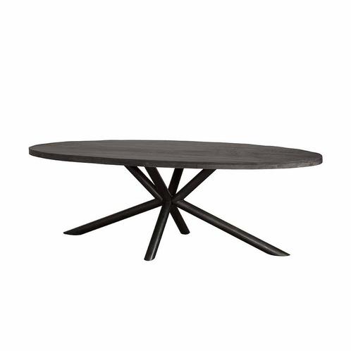*WOONWINKEL* Tower Living Selva Mangohout Eettafel Ovaal Zwa, Huis en Inrichting, Tafels | Eettafels, Nieuw, Verzenden
