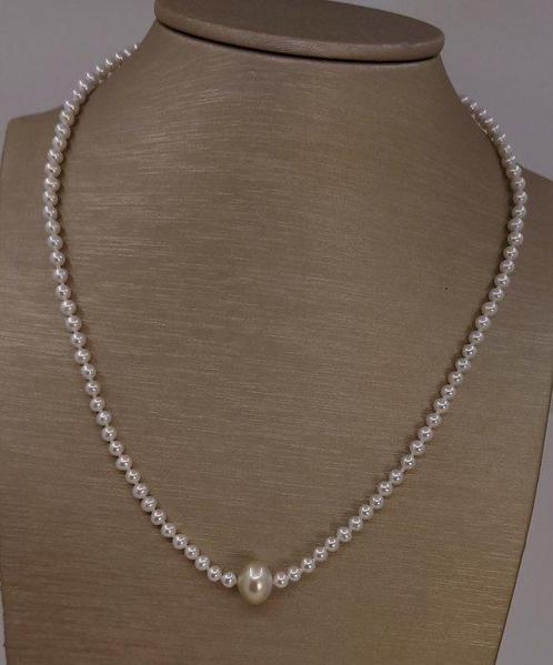 Zonder Minimumprijs - Halsketting 4x4,5 mm zoetwaterparels, Sieraden, Tassen en Uiterlijk, Kettingen