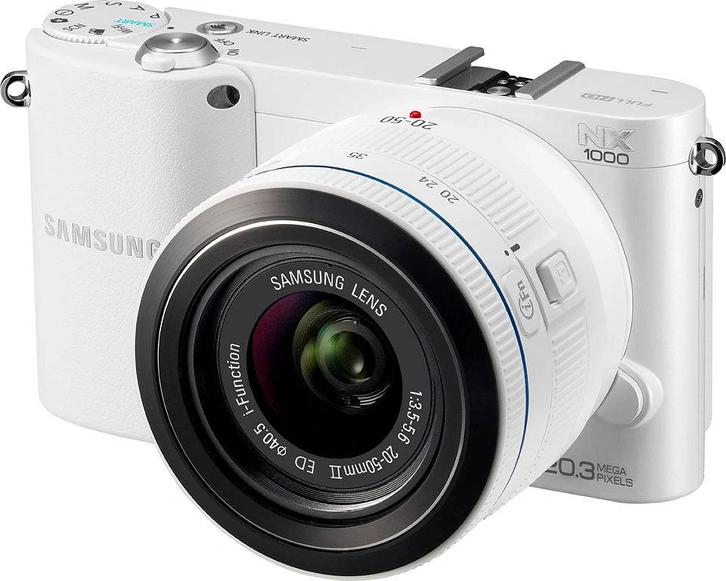Samsung NX1000 + 20-50mm i-Function f3.5-5.6 Lens - Wit (In, Audio, Tv en Foto, Fotocamera's Digitaal, Zo goed als nieuw, Verzenden
