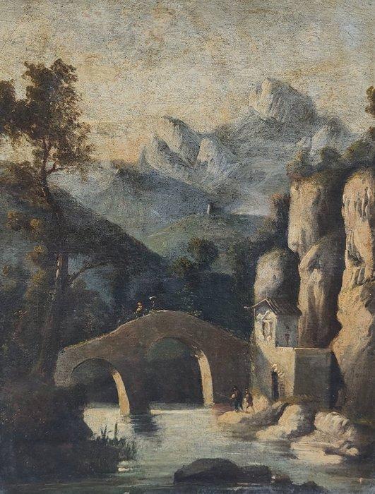 Scuola Toscana (XVIII) - Ponte del Diavolo, Antiek en Kunst, Kunst | Schilderijen | Klassiek
