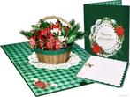 Kerstkaart versierd Kerststuk - Kerstmand pop-up kaart, Verzenden, Nieuw