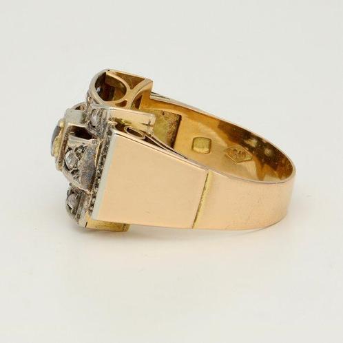 Ring - 18 karaat Geel goud - Diamant; roos geslepen, Sieraden, Tassen en Uiterlijk, Ringen