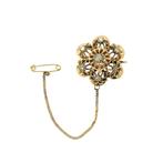 Gouden broche met roos geslepen diamanten; Ca 0,40 ct., Sieraden, Tassen en Uiterlijk, Broches, Gebruikt, Overige kleuren, Ophalen of Verzenden