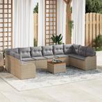vidaXL Tuin Sofa Set 11 pcs Beige, lichtgrijs Groot, Verzenden, Nieuw, Rotan