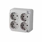 Power deksel kabeldoos incl, viervoudig contactdoos bedraad, Doe-het-zelf en Verbouw, Elektra en Kabels, Ophalen of Verzenden