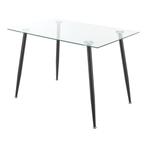 [en.casa] Glazen tafel Hyrynsalmi 75x110x70 cm zwart en tran, Nieuw, Verzenden