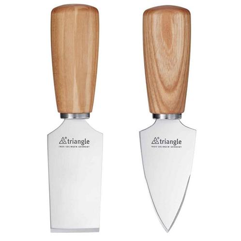 Triangle Soul Kaasmes Set - RVS met Essenhouten Heft - 2-..., Huis en Inrichting, Keuken | Bestek, Nieuw, Ophalen of Verzenden