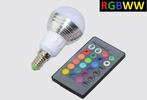 LED Bollamp RGB + Warm Wit - 5 Watt - E14, Nieuw, Modern, Ophalen of Verzenden