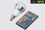 LED Bollamp RGB + Warm Wit - 5 Watt - E14, Huis en Inrichting, Ophalen of Verzenden, Nieuw, Modern