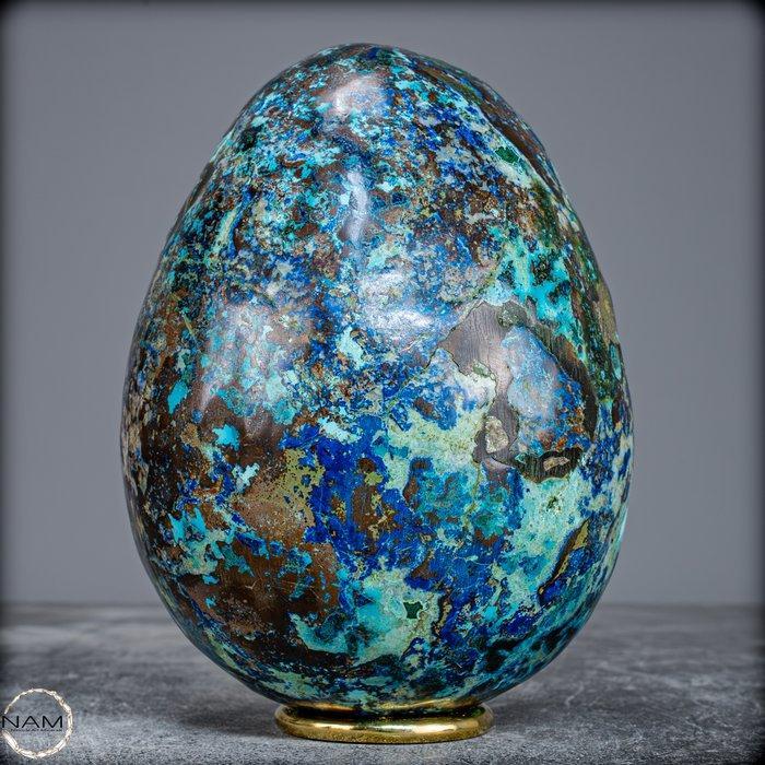 Natuurlijke chrysocolla en malachiet ei van topkwaliteit-, Verzamelen, Mineralen en Fossielen