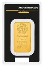 1 Troy Ounce - Goud .999 - Argor-Heraeus - Verzegeld en met, Postzegels en Munten, Edelmetalen en Baren