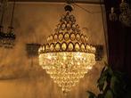 Kroonluchter - Verguld messing - Antieke kristallen lamp