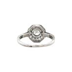 Witgouden vintage entourage ring met diamant 14 kt, Ophalen of Verzenden, Nieuw