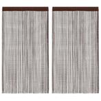 vidaXL Draadgordijnen 140x250 cm bruin 2 st, Huis en Inrichting, Stoffering | Gordijnen en Lamellen, Verzenden, Nieuw, Bruin