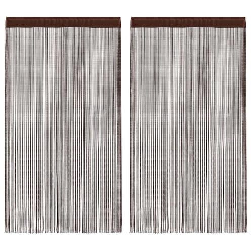 vidaXL Draadgordijnen 140x250 cm bruin 2 st, Huis en Inrichting, Stoffering | Gordijnen en Lamellen, Bruin, Nieuw, Verzenden