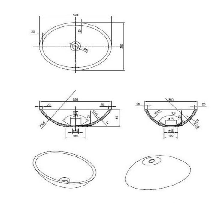 Waskom New Stone Epona Lava Opbouw Solid Surface, Doe-het-zelf en Verbouw, Sanitair, Ophalen of Verzenden