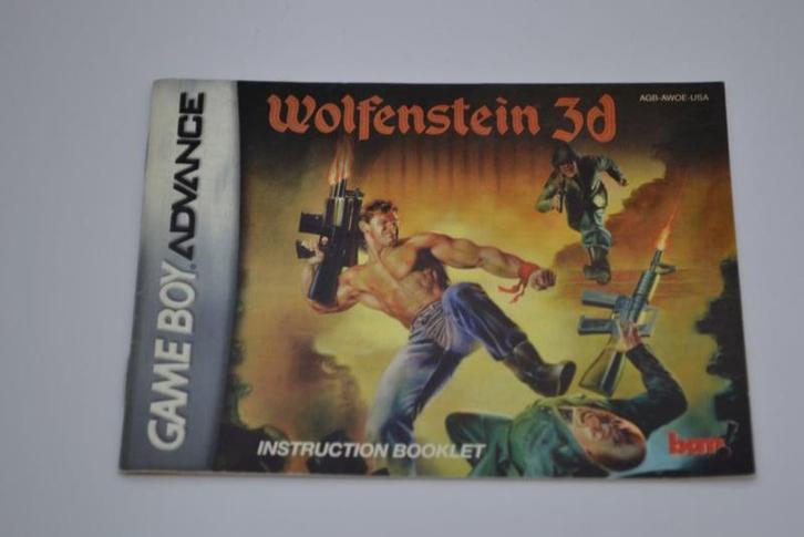 Wolfenstein 3d (GBA USA MANUAL), Spelcomputers en Games, Spelcomputers | Nintendo Portables | Accessoires, Zo goed als nieuw, Verzenden