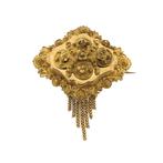 Antiek gouden broche van een mutsenbel, Sieraden, Tassen en Uiterlijk, Ophalen of Verzenden, Gebruikt, Overige kleuren, Goud