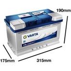 Varta Blue Dynamic F16 accu 12V 80Ah 315x175x190x190, Auto-onderdelen, Verzenden, Nieuw