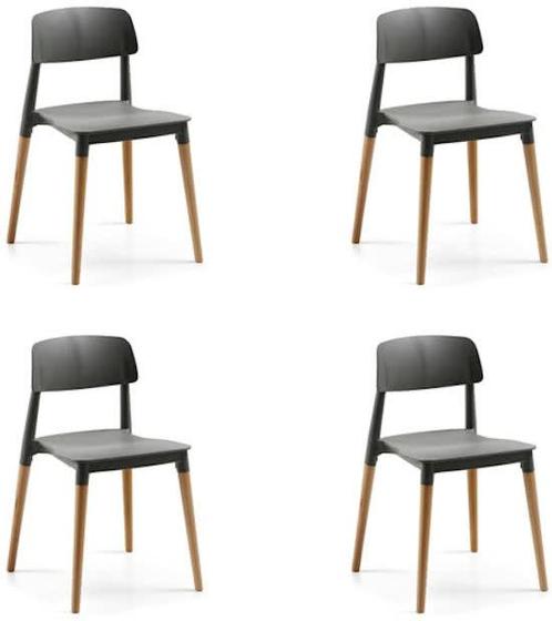 Showmodel - LaForma Rigel - Stoel - Grijs - Set van 4, Huis en Inrichting, Stoelen, Verzenden