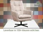 Leren draaifauteuil Central - Kenia Lightgrey (lichtgrijs), Nieuw, Ophalen of Verzenden, 75 tot 100 cm, Industrieel, Modern
