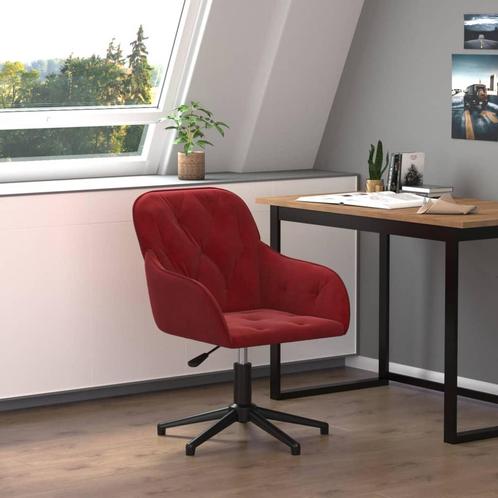 vidaXL Kantoorstoel draaibaar fluweel wijnrood, Huis en Inrichting, Bureaus, Nieuw, Verzenden