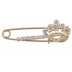 Fako Bijoux® - Sierspeld / Sjaalspeld - Kroon - Kristal -, Sieraden, Tassen en Uiterlijk, Broches, Verzenden, Nieuw
