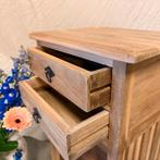 Landelijke Ladekast - teakhout - 2 lades - TTM Wonen, Huis en Inrichting, Kasten | Ladekasten, Minder dan 50 cm, 1 of 2 laden