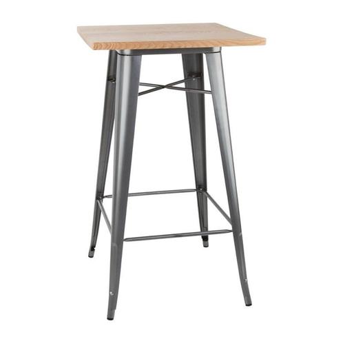 Statafel | BISTRO | Hout/Staal | Essenhout Blad | Grijs, Zakelijke goederen, Horeca | Keukenapparatuur, Nieuw in verpakking, Verzenden