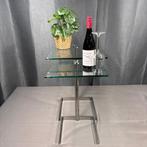 Bijzettafel - Glas, Metaal - Twee bijzettafels, Antiek en Kunst