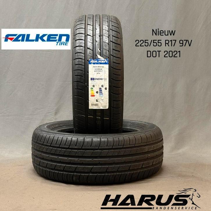225/55/17 97V Falken zomerbanden nieuw 2X GRATIS MONTAGE, Auto-onderdelen, Banden en Velgen, 17 inch, Erkend duurzaam, Zomerbanden