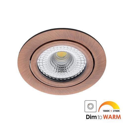 Bella Ondiepe LED spot kantelbaar 7Watt rond KOPER, Huis en Inrichting, Lampen | Spots, Ophalen of Verzenden