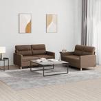 vidaXL 2-delige Loungeset met kussens stof bruin, Huis en Inrichting, Banken | Bankstellen, Verzenden, Nieuw, Vierpersoons of meer