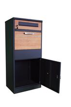 Pakketbrievenbus - 50x38x112 cm - staal - antraciet houtlook, Tuin en Terras, Brievenbussen, Ophalen of Verzenden, Nieuw