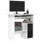 vidaXL Bureau 80x45x74 cm bewerkt hout hoogglans wit, Verzenden, Nieuw