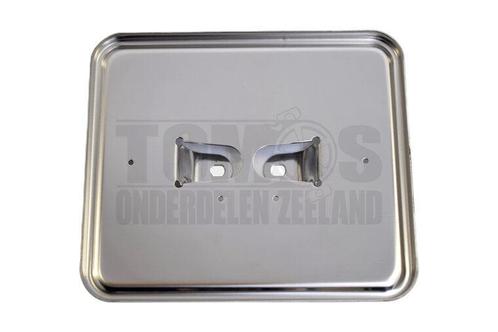 Kentekenplaathouder liggend chroom 14.5x12.5cm, Fietsen en Brommers, Brommeronderdelen | Algemeen, Nieuw, Ophalen of Verzenden